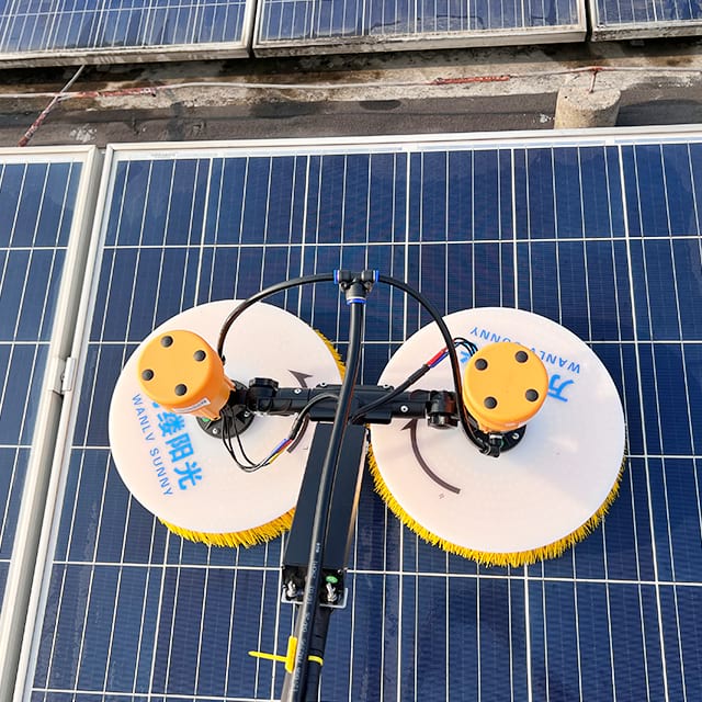 White Round Disc Yellow Bristle Innovative Cleaning Brush Easy To Assemble General Power And Lithium Battery Dual Version for Outdoor Solar Station 