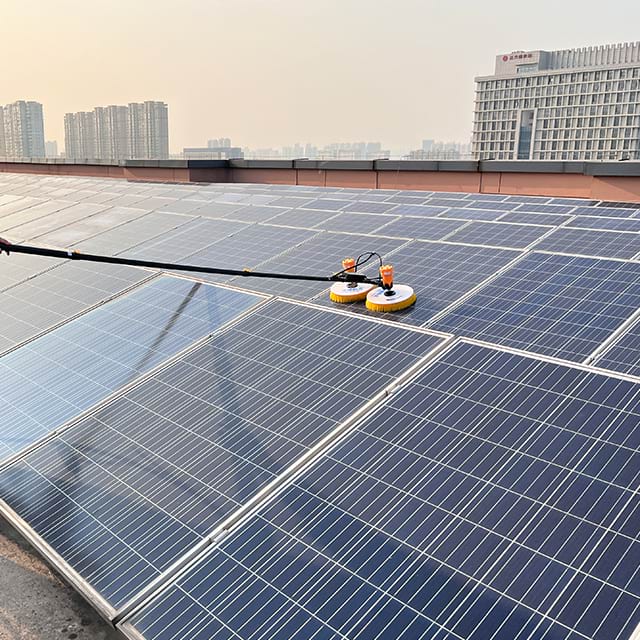 Compact Mobile Solar Cleaning Brush with Carbon Fiber Extension Pole for Washing And Cleaning More Convenient And Safer 