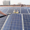 Telescopic Pole Water Solar Panel Washing Brush Powered By Lithium Battery