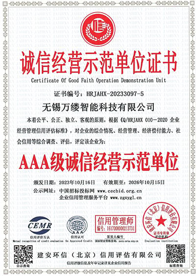 Certificate Of WANLV 10