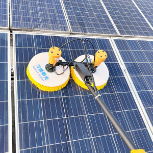 Telescopic Pole Water Solar Panel Washing Brush Powered By Lithium Battery
