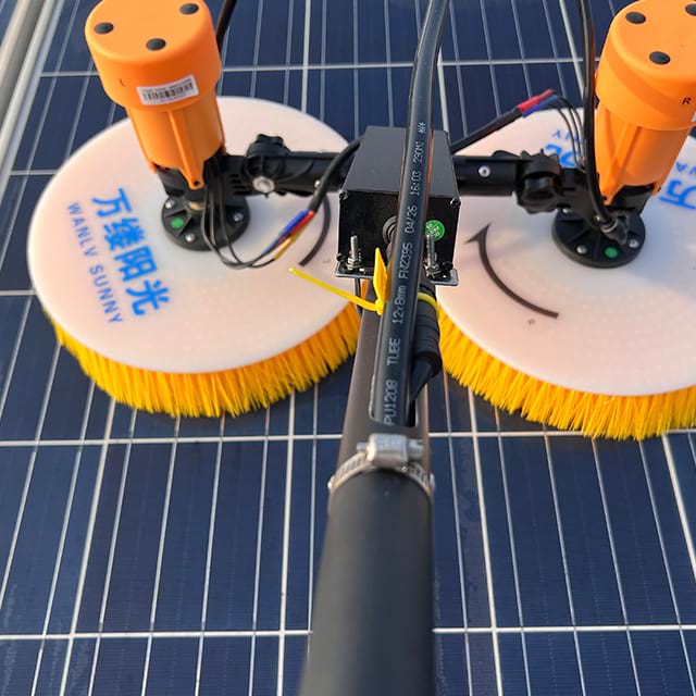 Compact Mobile Solar Cleaning Brush with Carbon Fiber Extension Pole for Washing And Cleaning More Convenient And Safer 