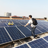 Telescopic Pole Water Solar Panel Washing Brush Powered By Lithium Battery