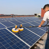 Telescopic Pole Water Solar Panel Washing Brush Powered By Lithium Battery